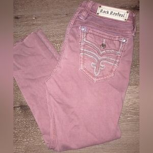 Rock Revival Purplish Cropped Ankle Pants